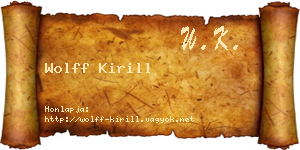 Wolff Kirill névjegykártya